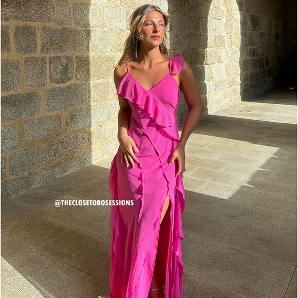 RARE!!! MANGO BLOGGER FAVE!!! Asymmetric Maxi Dress NWT - Picture 1 of 17